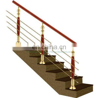 A209 Decorative Duplex Indoor Stair Stainless Steel Metal Tube Railing Kits Pipe Balustrade