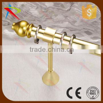 Extendable effection metal curtain pole with gold finished