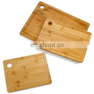 Factory Custom Private Label Logo 3 Pieces Eco-friendly Wood Slotted Large Organic Bamboo Cutting Boards Chopping Blocks Set