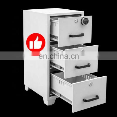 Factory customized 3 drawers metal fire cabinet fireproof file cabinet for 2 hours documentaries office furniture cabinet