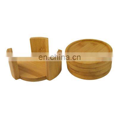 Round shape bamboo costers cup coaster coaster holder with high quality