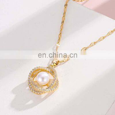 Women Fashion Gold Diamond Gold Necklace Women Jewelry
