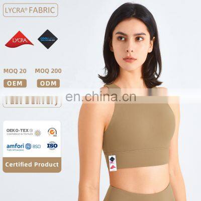 OEM High Neck Sports Bras Backless Sweat-Wicking Yoga Quick Dry Fitness Top