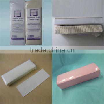 depilatory waxed paper colored for hair removal in beauty salon