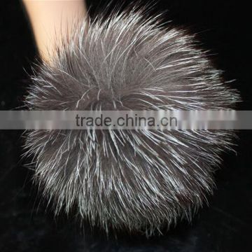 Real Silver Fox Fur Pompom For Hat Bag Decoration Women Fashion Trendy Accessories