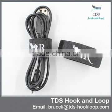 multi purpose printing logo hook and loop wire cable tie