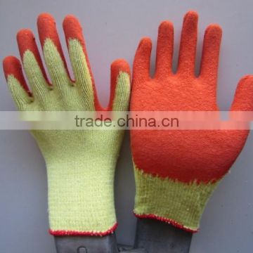 Orange Latex Coated Yellow Cotton Glove