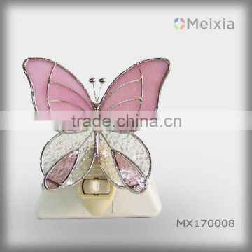 MX170008 butterfly tiffany style stained glass night light