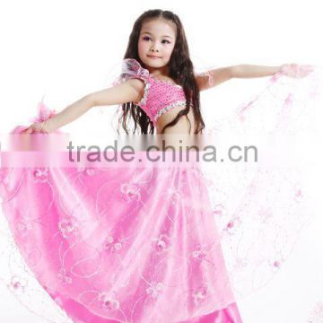 Adorable pink little girls' belly dance performance teen girls belly dance wear