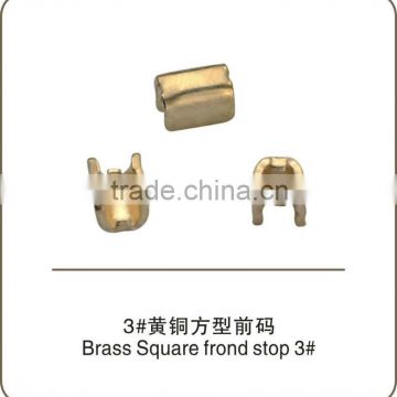 Brass Square top Stop No.3 gold zipper garment accessories 4 x 4 accessories