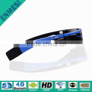2016 New Product 98inch Android 1080P VR Full HD 3D Video Glasses with Bluetooth