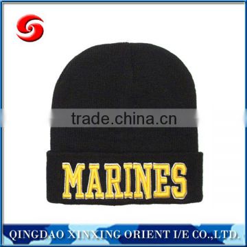 Deluxe MARINES Embroidered Watch Cap Gold Lettering
