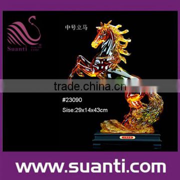 Crystal standing Horse polyresin statue