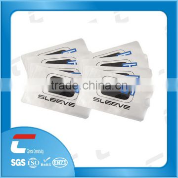 custom printing plastic pouches for id cards/soft plastic credit card sleeves