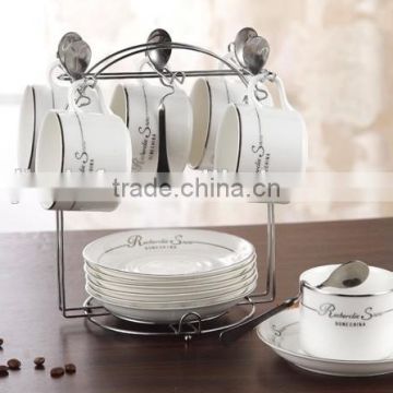 12pcs Porcelain Ceramic coffee Cups and Saucers set