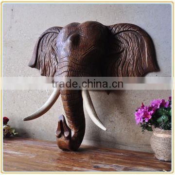 Modern home wall decor hanging polyresin elephant head figure wholesale