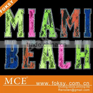 heat lace transfer Miami iron on motif