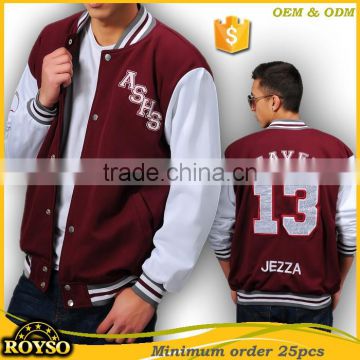 Custom American Winter Fashion High School Uniforms Baseball College Bomber Letterman Varsity Softshell Jacket Men