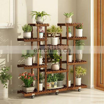 9 Shelf wood display stand  flowers rack for garden
