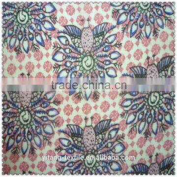 Print peacock chiffon fabric