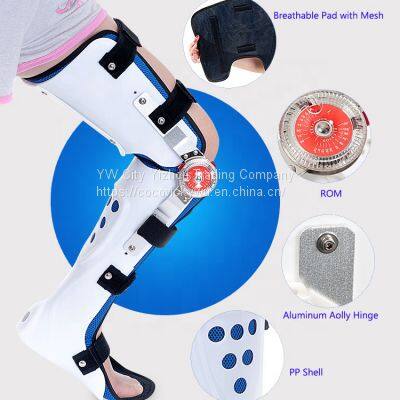 Medical Adjustable Hinge Joint Knee Ankle Foot Orthosis Immobilizer Support Device For Fracture