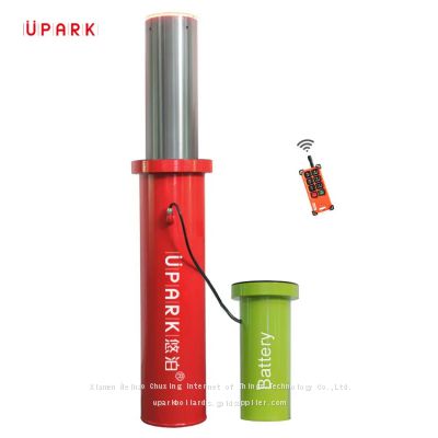 UPARK K12 M50 219*600mm Battery Model Wireless Remote Automated Pop Up Tested Bollard for Car Parking Space