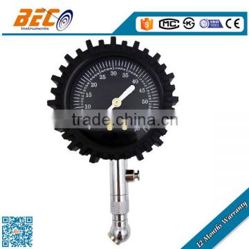 Black plate tire pressure gauge with tire valve caps OEM available                        
                                                                                Supplier's Choice