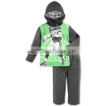 Sporting Boys Clothing Hooded T-shirt Pant Sets For Boys