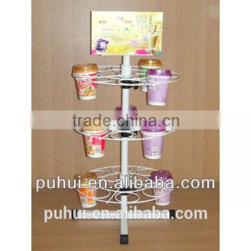 counter top milk tea display stand