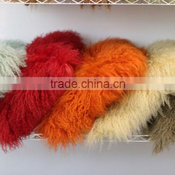Tibetan mongolian lamb fur pillow / white sheep skin throw pillow                        
                                                Quality Choice