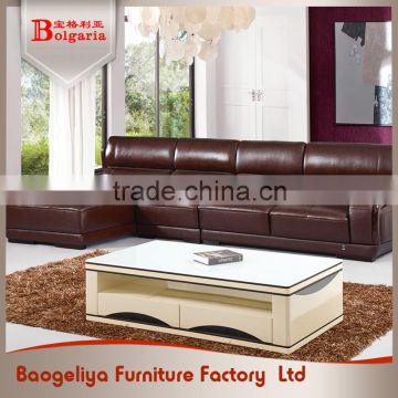 Modern design l shaped genuine leather l shaped sectional sofa