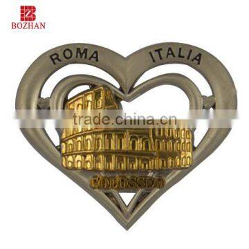 Custom gold metal fridge magnet,italia zinc alloy fridge magnet