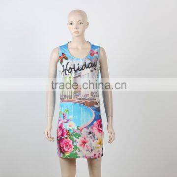 Wholesale Cheap Printed Dress Women Casual One Piece Dress In Floral Print