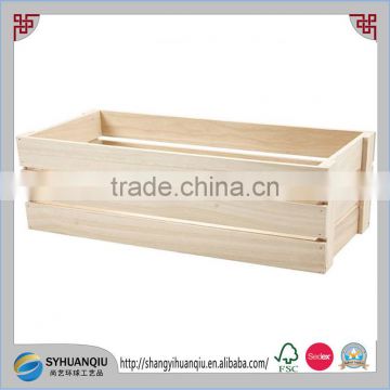 Unfinished natural wood apple box style storage box wooden open display-cn