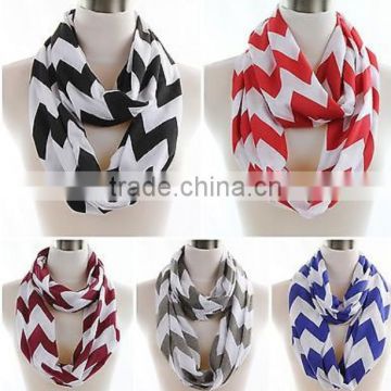 2017NEW Womens Girls Soft Jersey Knit Zig Zag Chevron Infinity Scarf Scarves