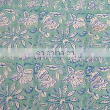 Indian Block printed Cotton Fabric Handmade Floral Print Sanganeri Fabric / Fabric / 100% Cotton Fabric