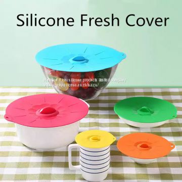 5PCS Reusable Silica gel Spill Stopper Cover Universal Silicone Food Bowl Pot Lid Silicone Cover Pan Cooking Kitchen Accessories