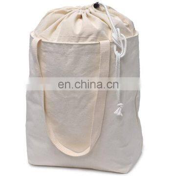 Reusable Canvas Shopping Bag, Extendable Overflowing Grocery Bag and Secure with a Drawstring Closure