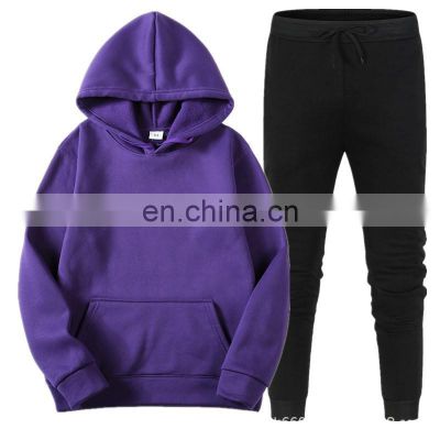 Customized Brand Men's Hooded Pullover Sweater Fashion Large Size Hooded 2 Piece Set Jogger custom suit S-5XL
