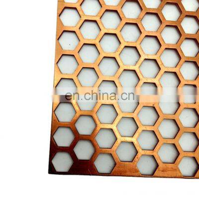 Hexagonal hole custom color perforated metal mesh decoration