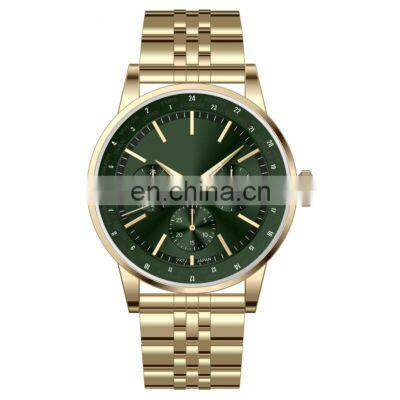 High Quality Stainless Steel Band Watch Fashion Japan Movement Watch Luxury Gold Watch Men