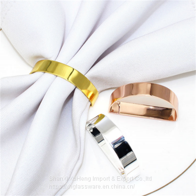Semicircle Metal Gold Zinc Alloy Material Napkin Rings Holder For Home Decoration