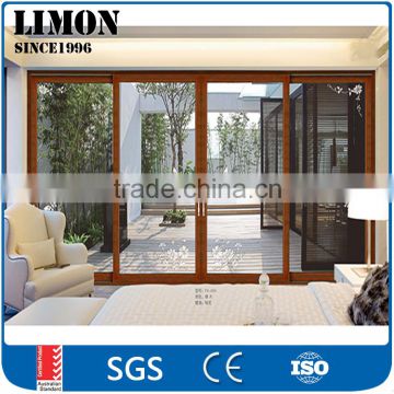 Aluminum and wood composite slidng door for balcony
