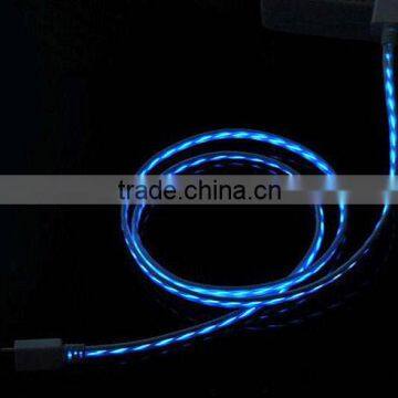 Micro USB2.0 Charge Sync Data Cable with with visible flowing current lighting