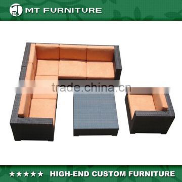 Top quality leisure ways handwoven ratten patio wicker corner outdoor sectional sofa set furniture