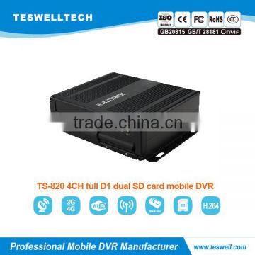 Teswell H.264 Car Mobile Dvr 4-ch sd card with 3g wifi gps MDVR for Vehicle or Car