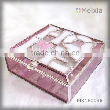 MX160038 china wholesale stained glass craft keep sake box