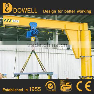 3 Ton jib crane with electric hoist, floor mounted jib cranes