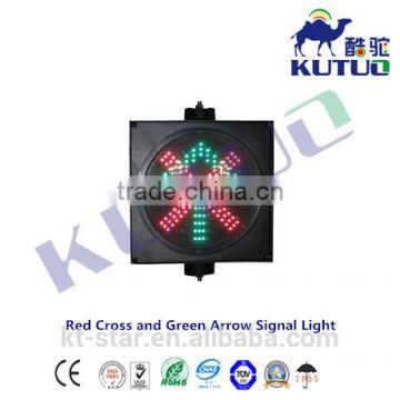 Wholesale kutuo 300mm driveway indicator red cross and green arrow in one unit traffic signal light