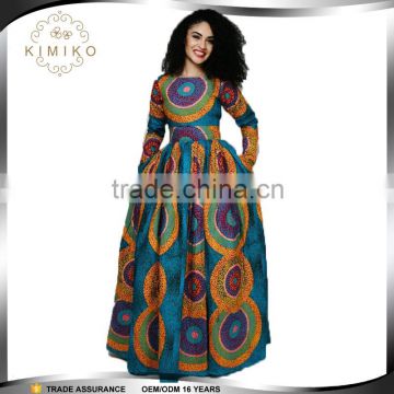 New Design Ladies' Fashion Maxi Dress High Quality Women African Ethnic Print Dress